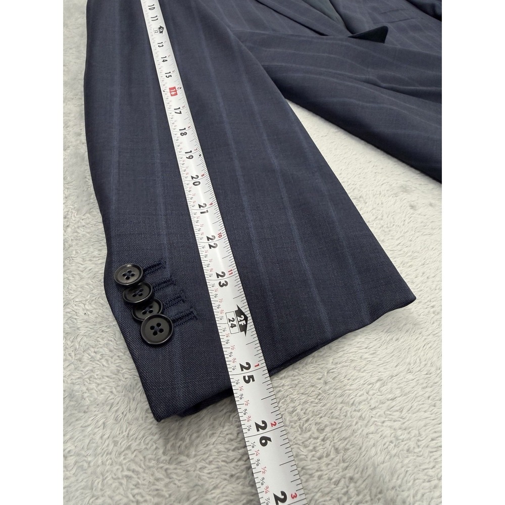 Isaia Napoli Blazer Mens 42R Blue Pinstripes Wool Super 150s Suit Coat Jacket - Picture 12 of 12